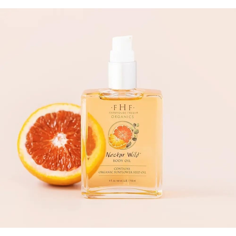 FarmHouse Fresh Nectar Wild Organic Body Oil 4oz Citrus Eucalyptus EE10